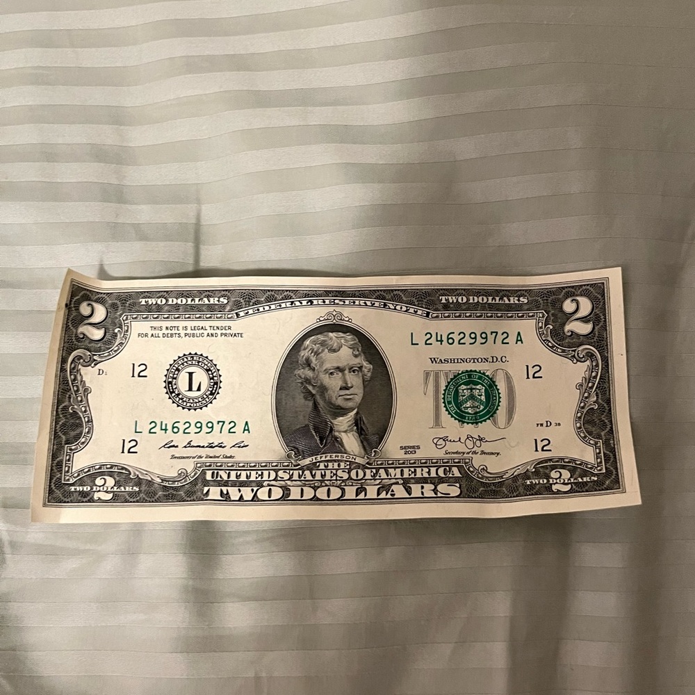 RARE 2 dollar bill 2013 eddition